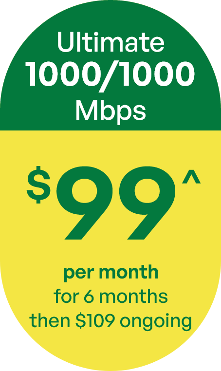 Ultimate plan - 1000/1000Mbps $99 per month