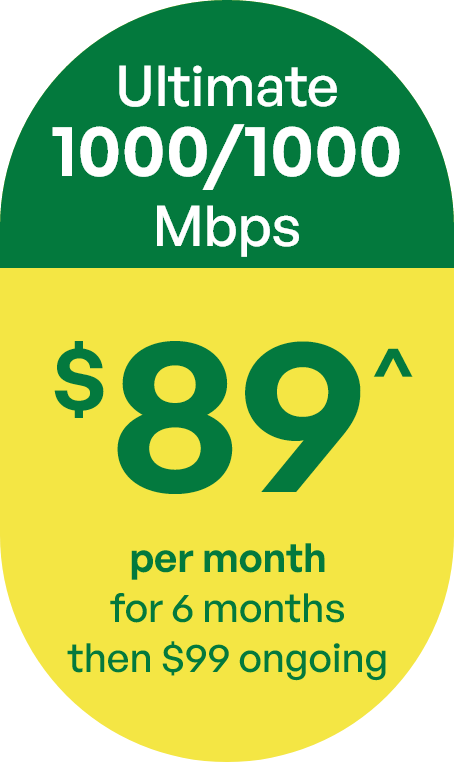 Ultimate plan - 1000/1000Mbps $89 per month